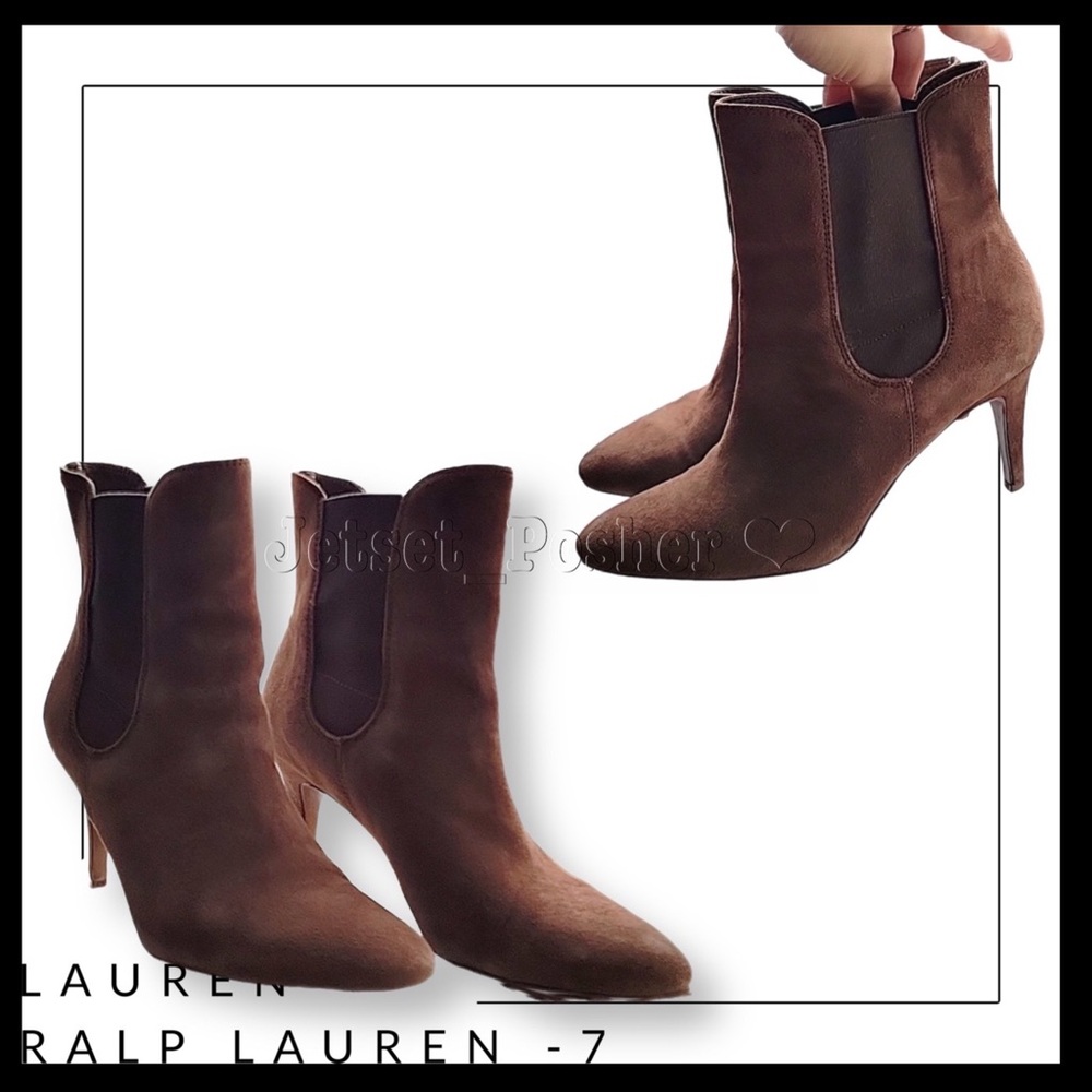 Ralph Lauren Suede Brown Ankle Booties - Very Good Condition - 7B